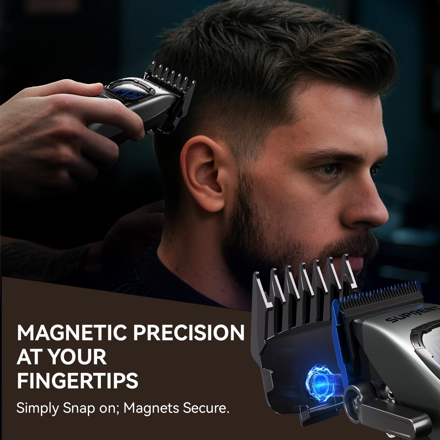 SUPRENT magnetic combs attachments provide quick length changes