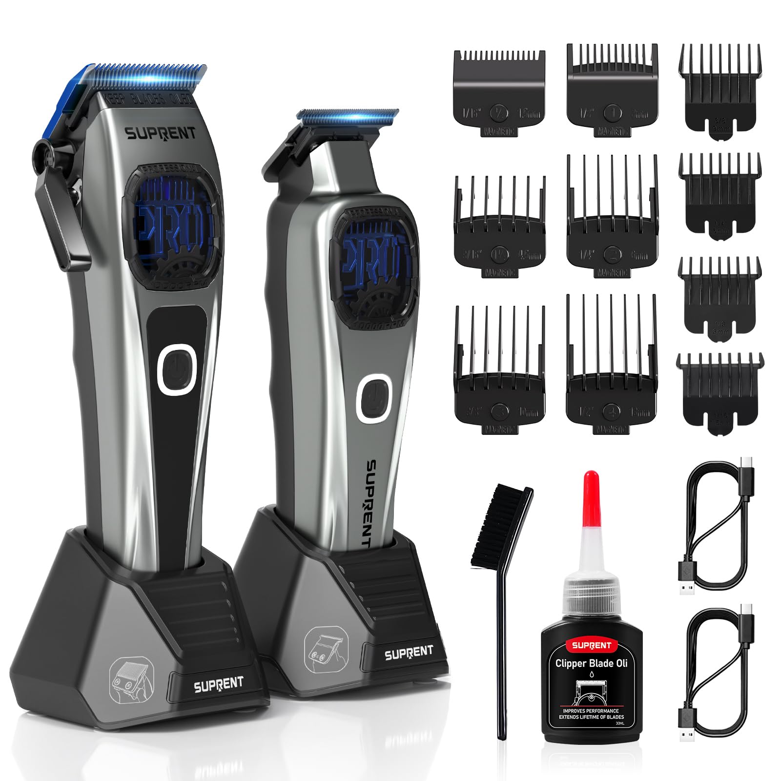 SUPRENT professional hair clipper front view for barber-grade precision