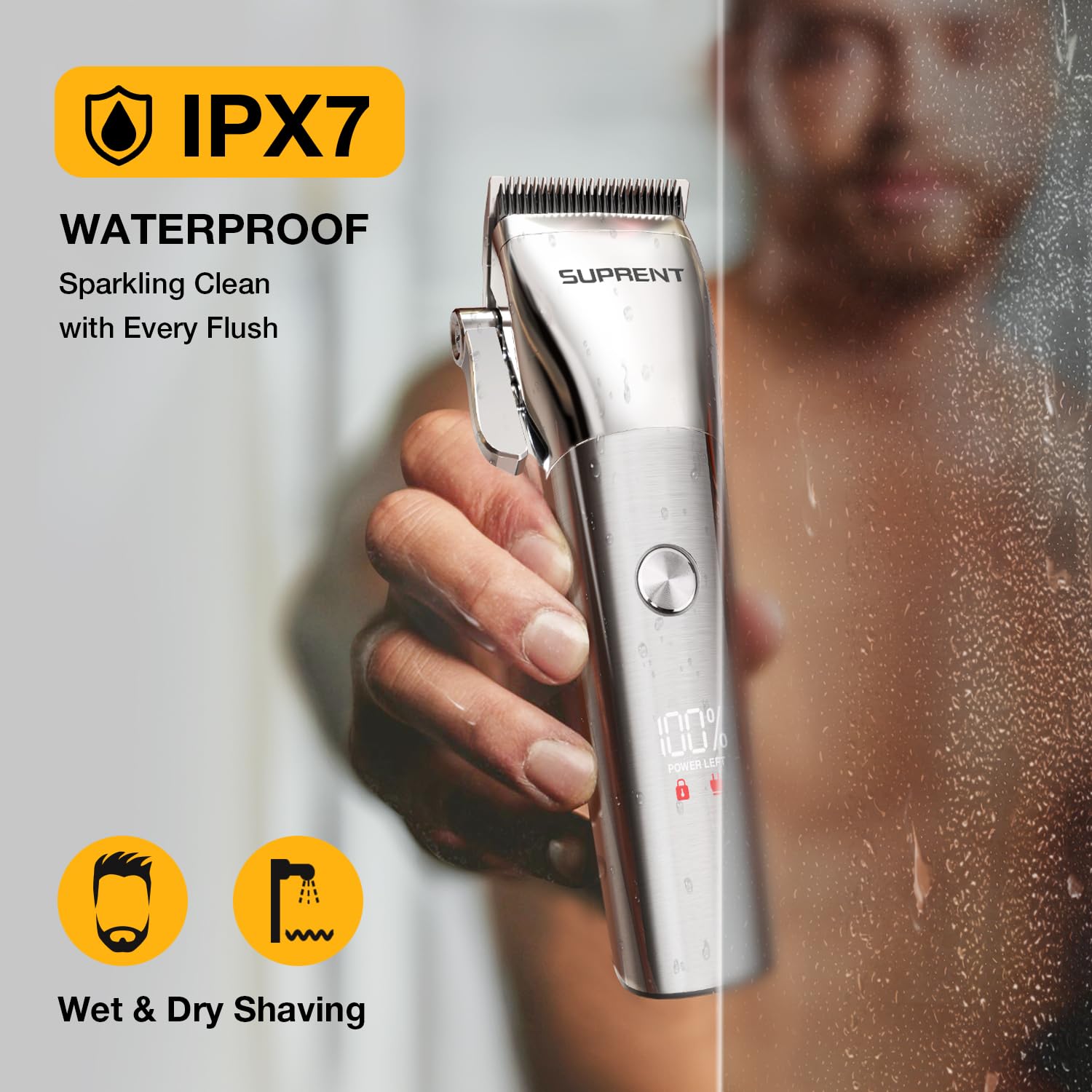 SUPRENT titanium-coated blades glide coolly for comfortable long grooming sessions
