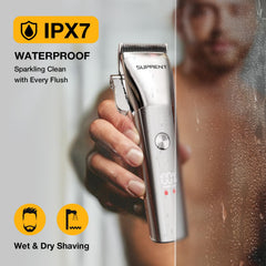 SUPRENT titanium-coated blades glide coolly for comfortable long grooming sessions