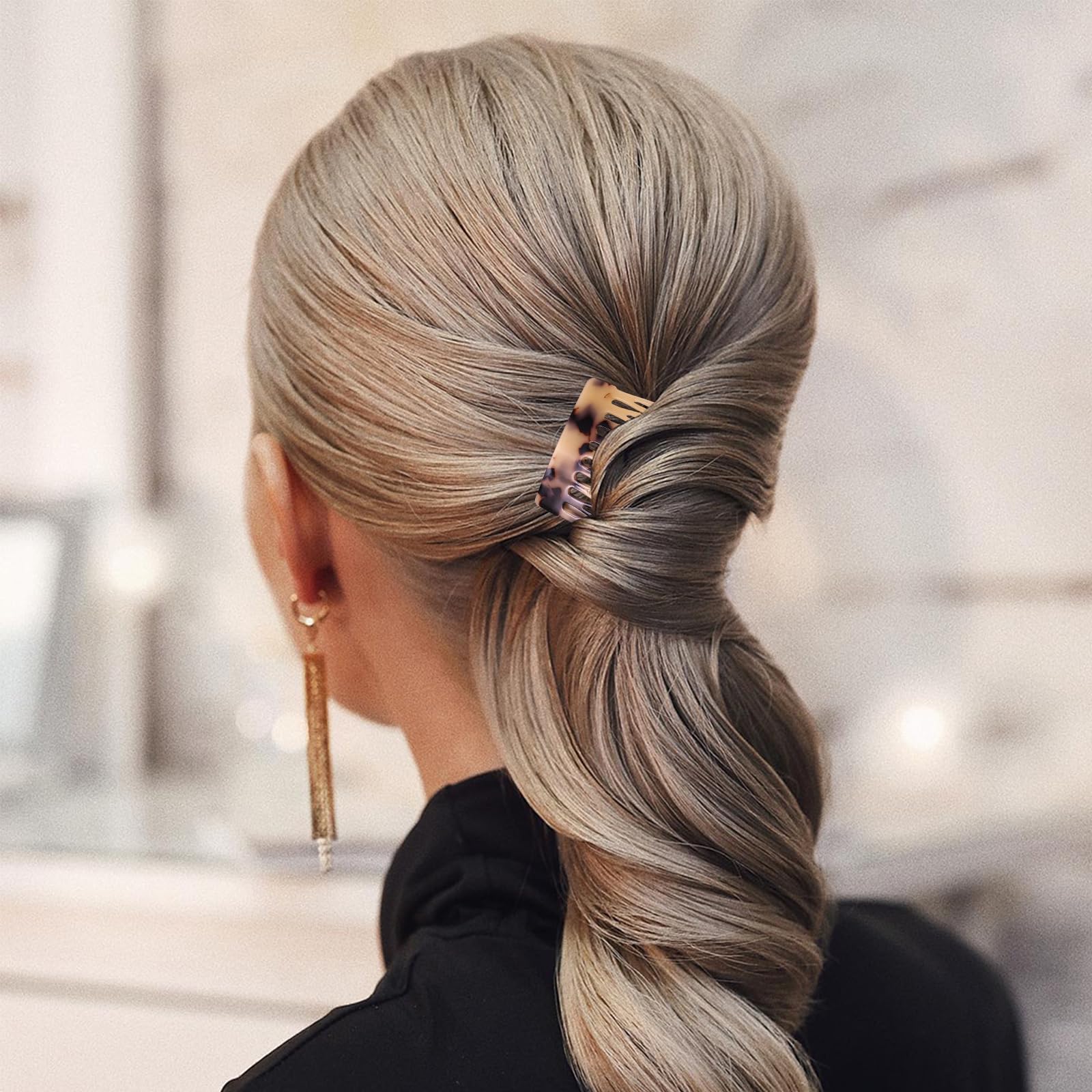Suptizizkz tortoise-shell small side comb close-up, elegant accessory for updos.