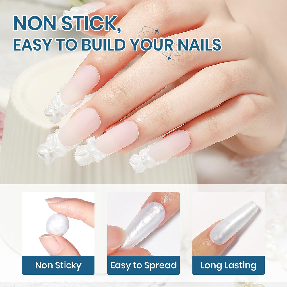 SUPWEE 3D nail art sculpting shows detailed carving with pearl white gel