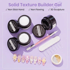 SUPWEE 3D sculpting gel in clear, white, and pearl for versatile nail extensions.