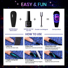 SUPWEE Magnetic stick close-up highlights dual-head tool for cat-eye effects.