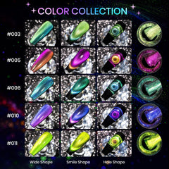SUPWEE Cat Eye Gel Nail Polish Set color swatches reveal galaxy shimmer options.