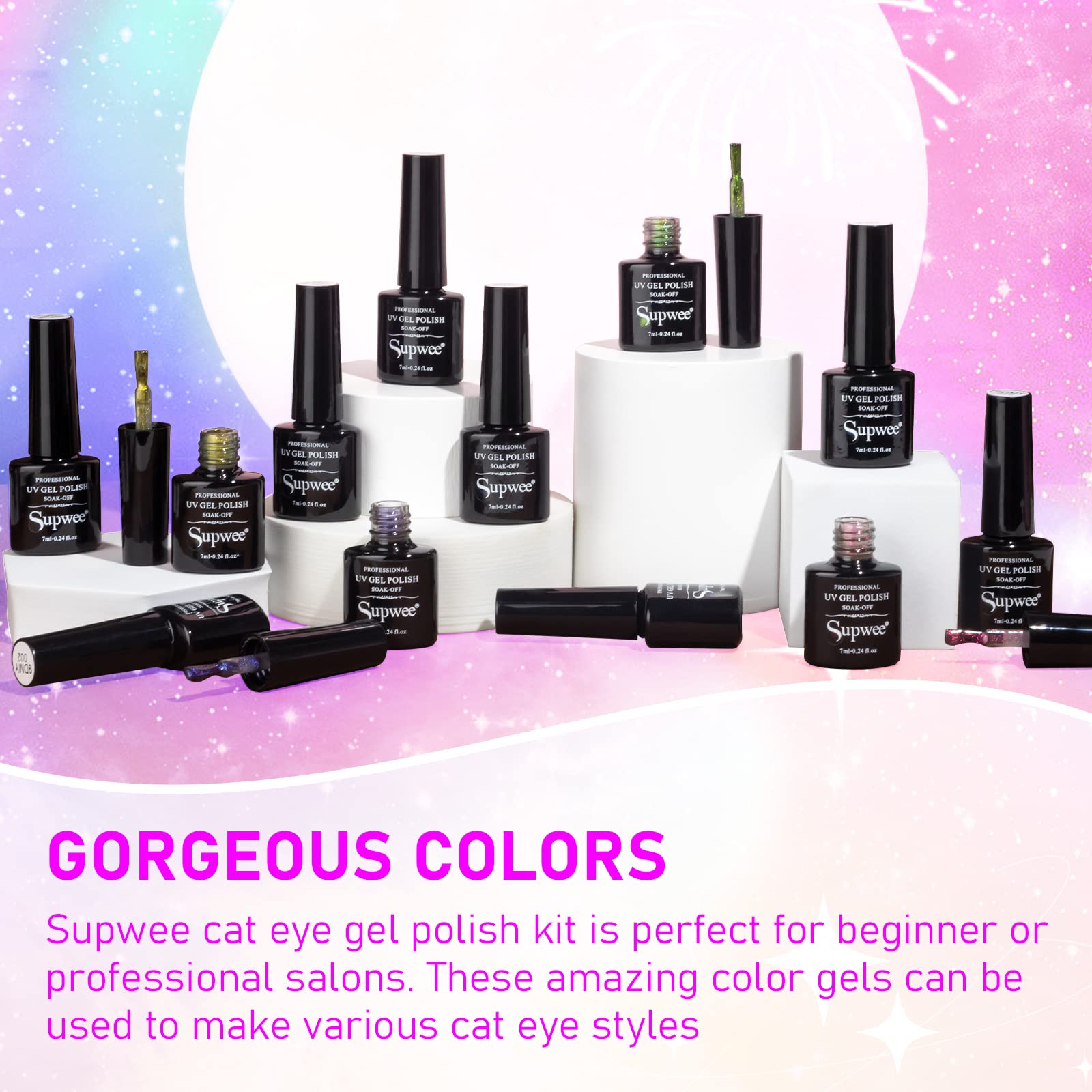 SUPWEE starry sky effect for subtle, elegant nails.