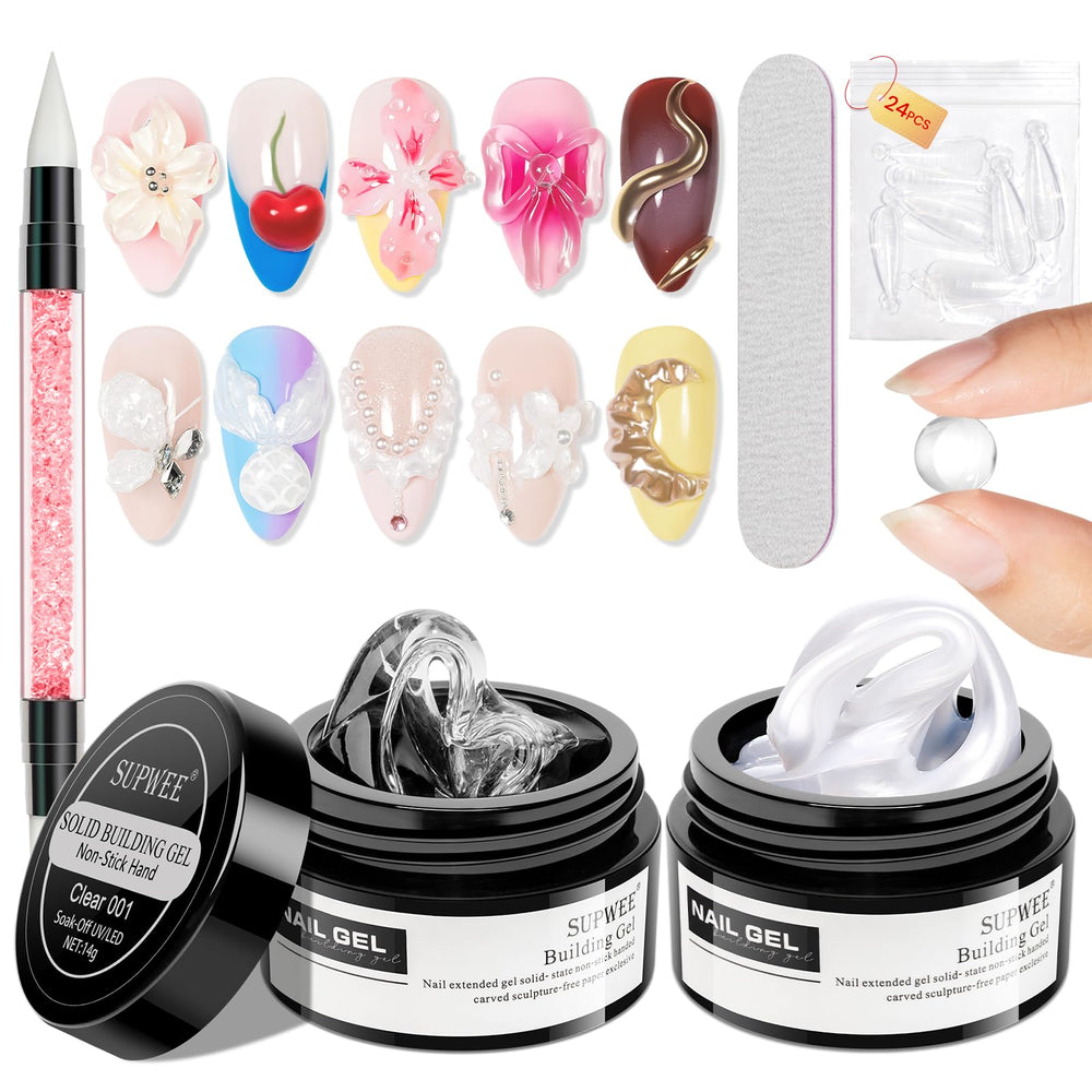 SUPWEE clear nail extension gel image for at home salon quality extensions