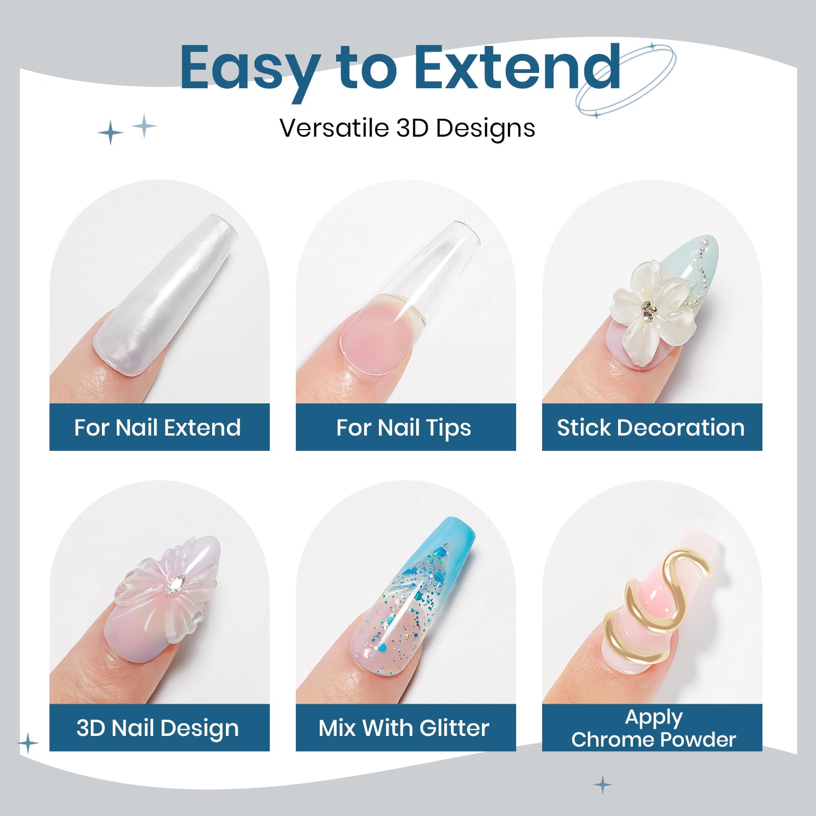 SUPWEE nail art DIY kit display with tools enabling creative 3D designs