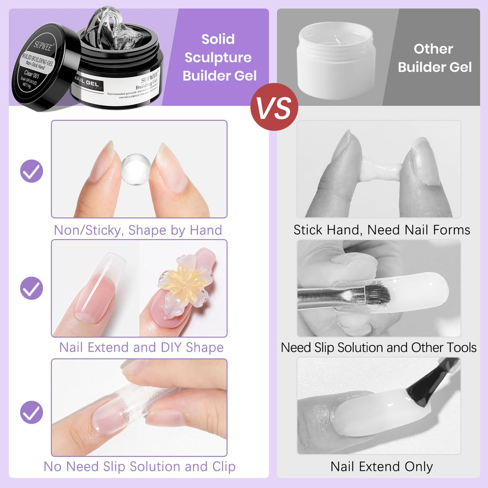 SUPWEE Nail Extend Mold set enables precise sculpting and decorative inlays.