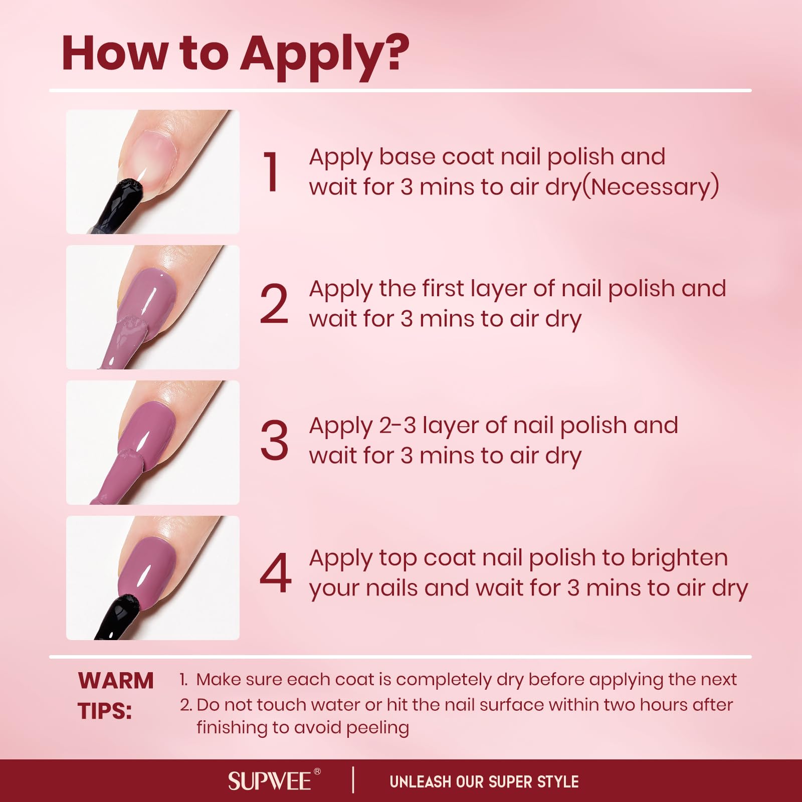 SUPWEE Nude Nail Polish Set winter neutrals ready for travel looks