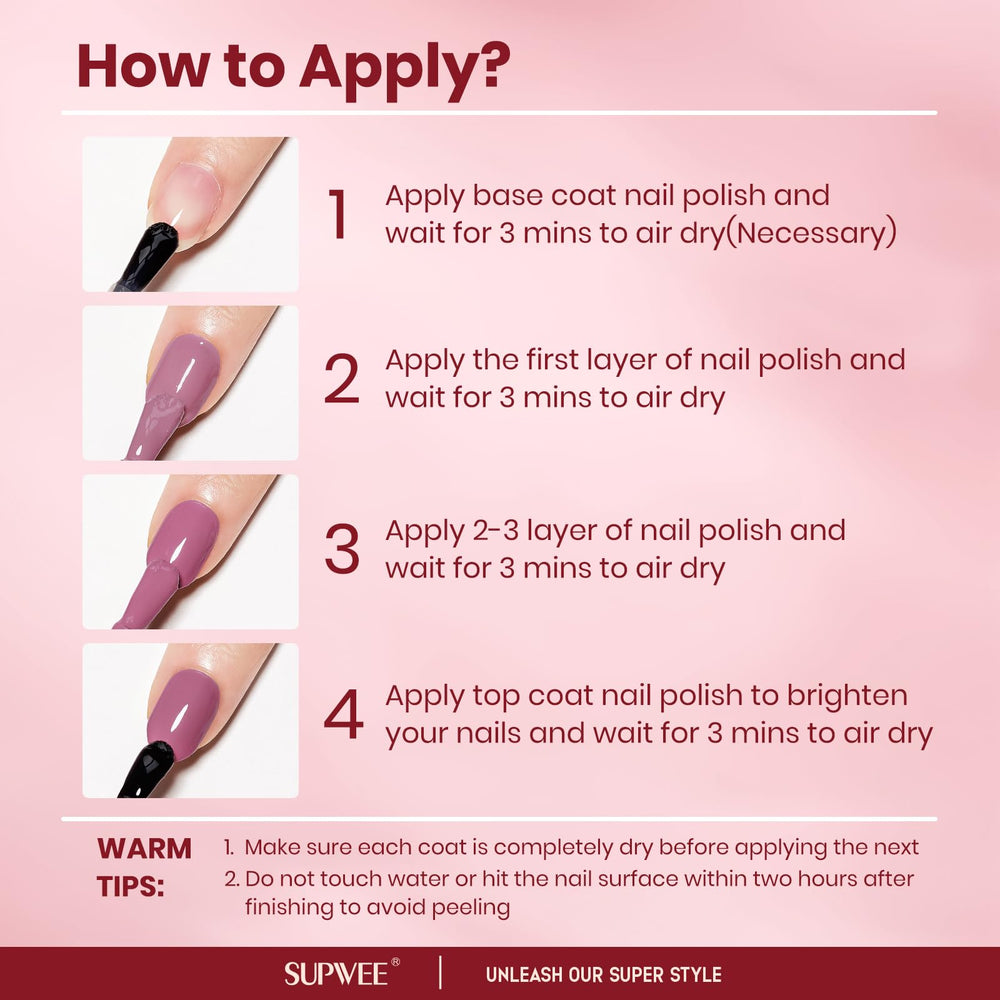 SUPWEE Nude Nail Polish Set winter neutrals ready for travel looks