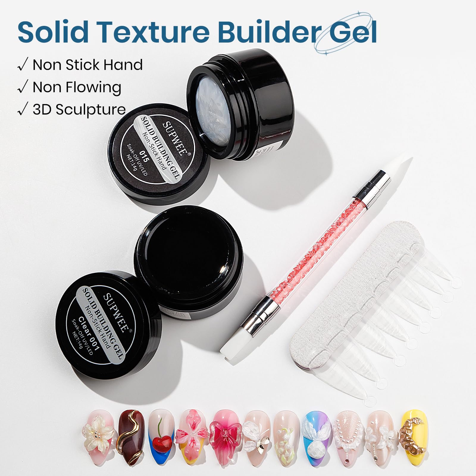 SUPWEE pearl white nail extension gel close up highlighting pearl finish for elegant manicures