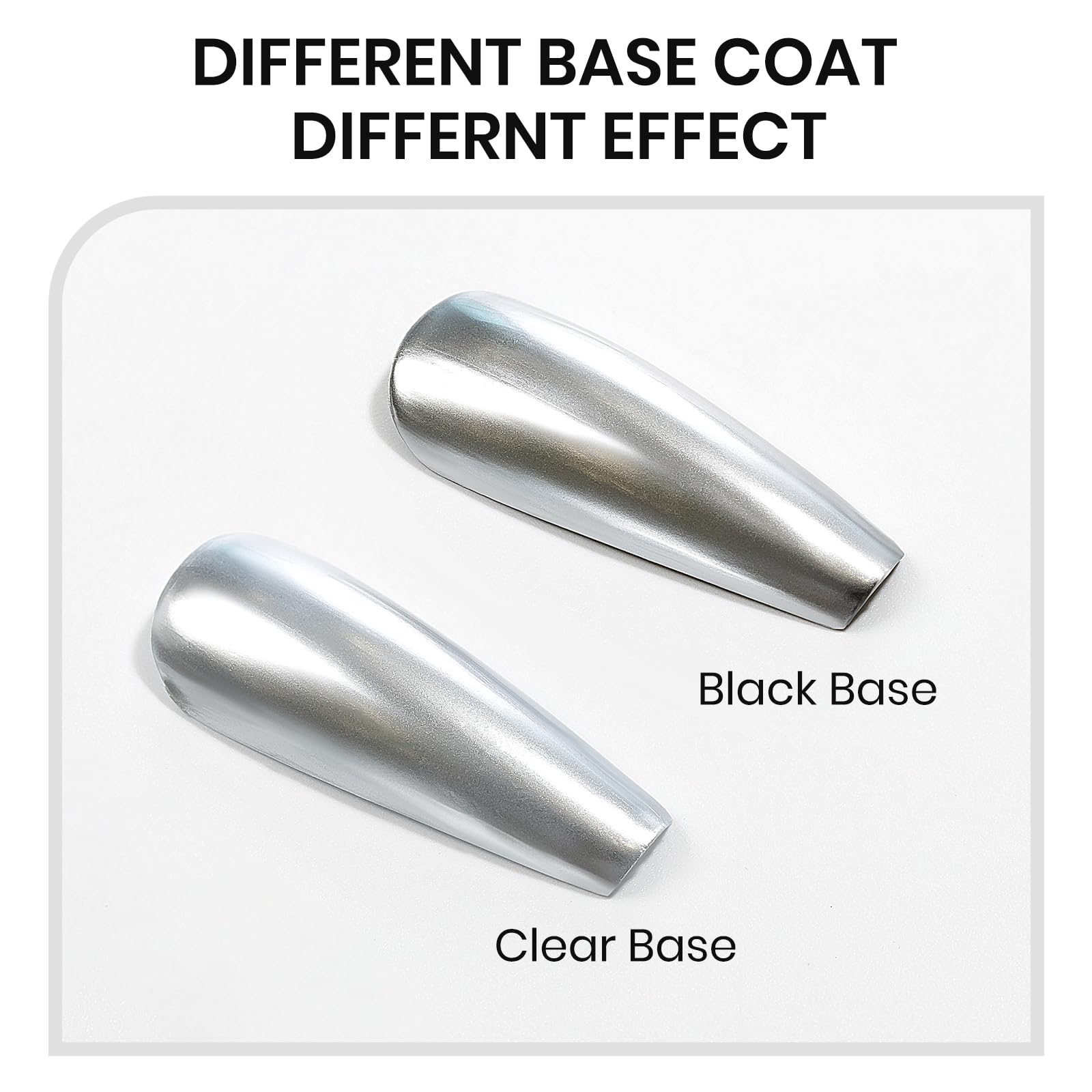 SUPWEE silver nail polish brush stroke demonstrates even metallic application