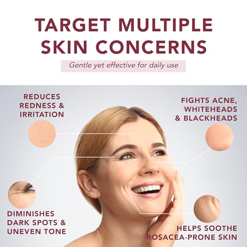 Suquato fragrance-free label emphasizing gentle rosacea-friendly care.