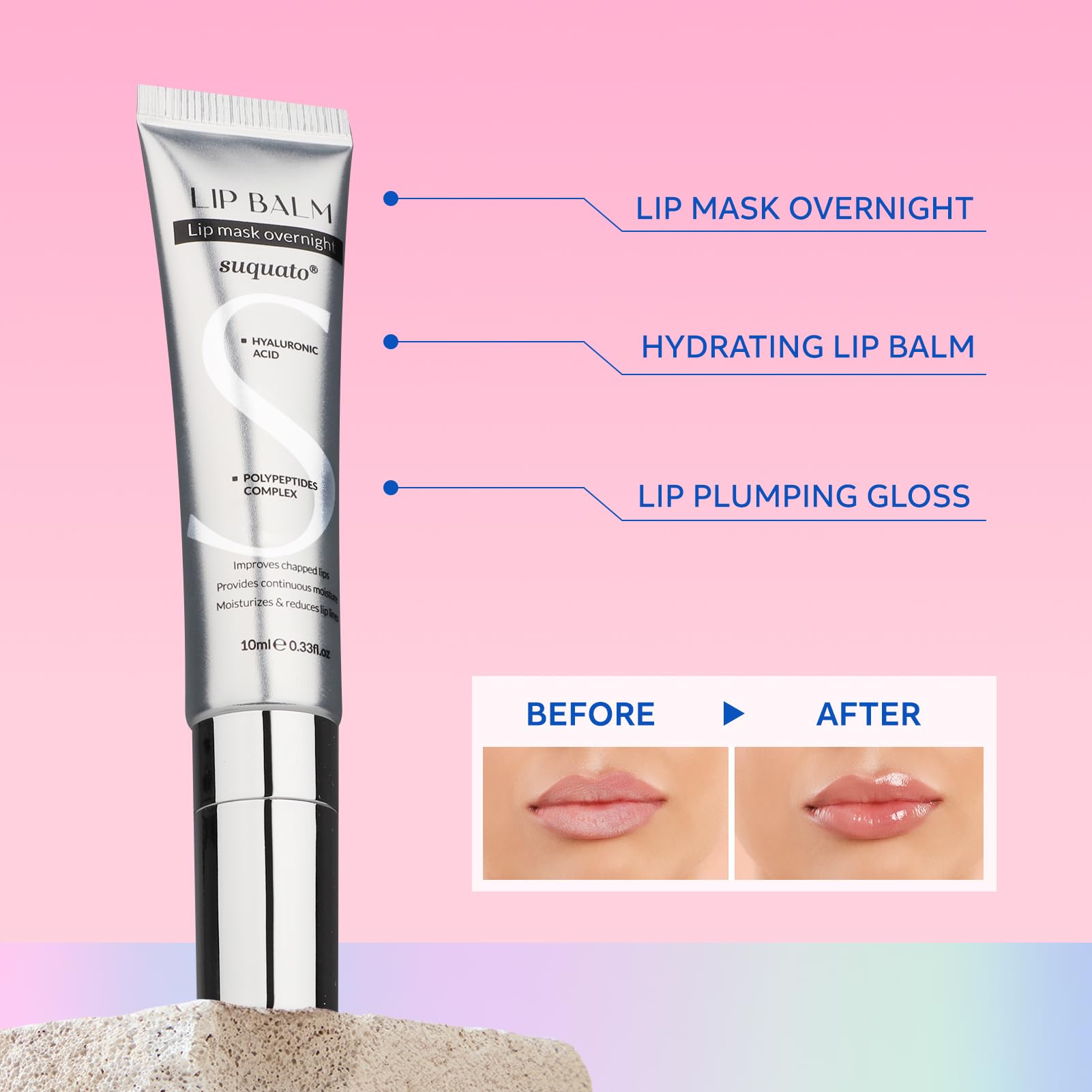 SUQATO lip treatment butter balm sleeping mask jar for overnight lip hydration
