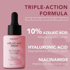 Suquato serum application close-up showing lightweight texture on skin.