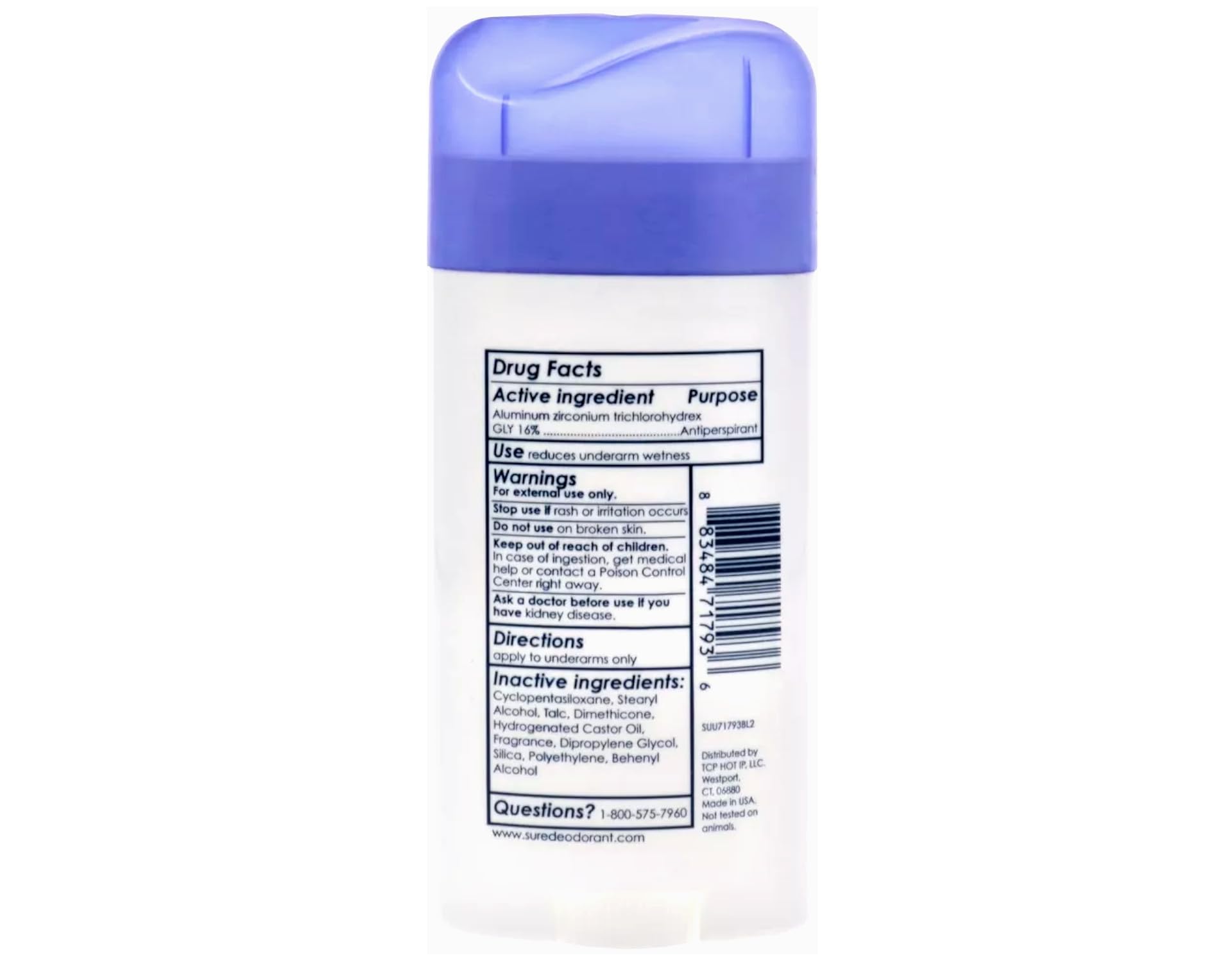 Sure underarm closeup illustrates non-irritating odor-protective formula during workouts.