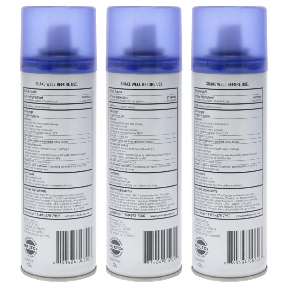 Sure Regular Scent aerosol spray in use, offering 48-hour odor and wetness defense.