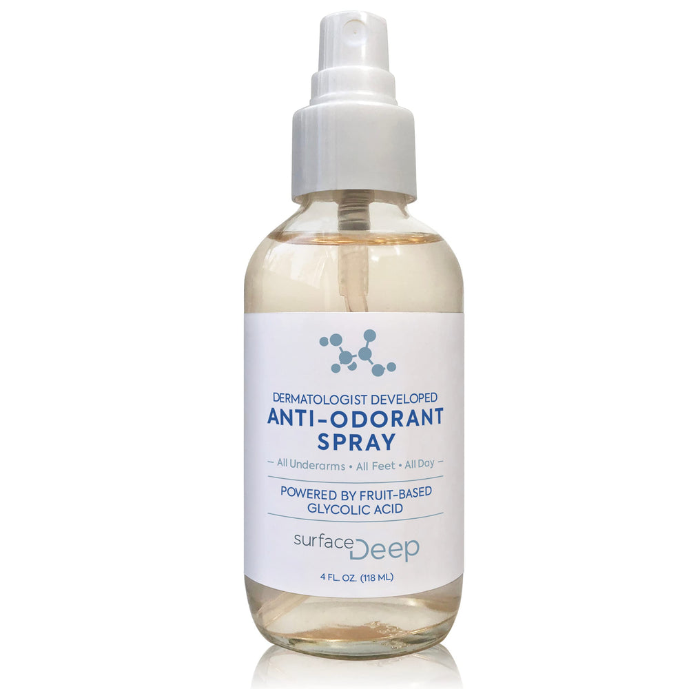 Surface Deep aluminum-free label emphasizes a clean, natural deodorant option.