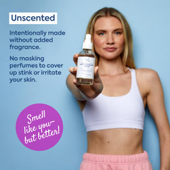 Surface Deep underarm spray application demonstrates easy, quick refreshment during busy days.