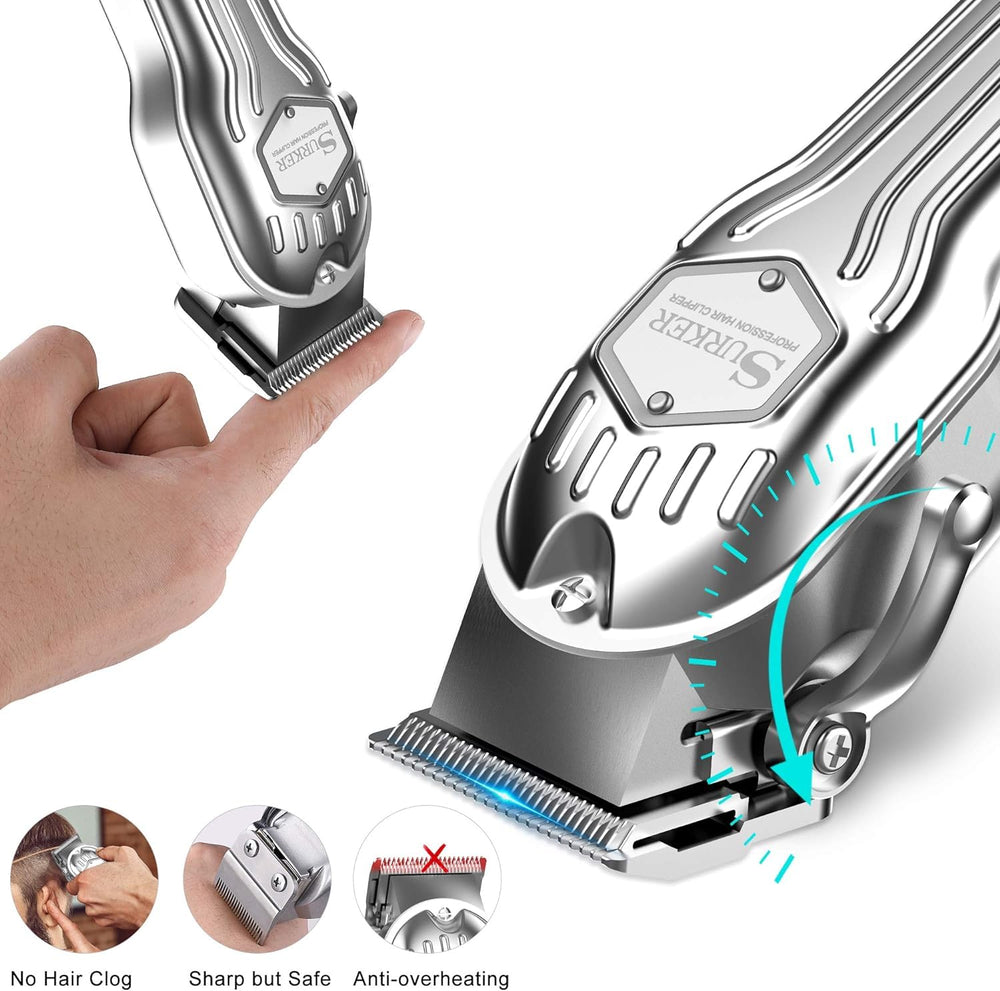 SURKER ergonomic grip on clipper for comfortable handling during long sessions.