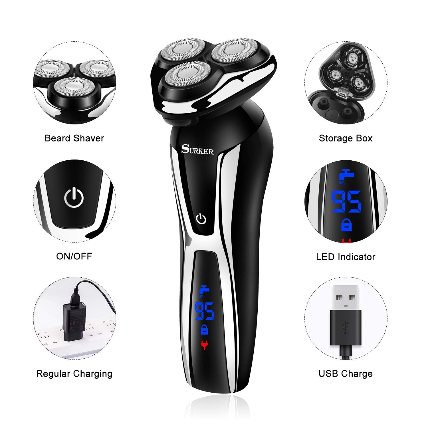 SURKER nose trimmer head for comfortable nasal hair grooming