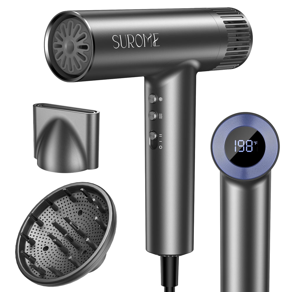 SUROME Blow Dryer highlights a 110k rpm brushless motor for fast, salon-grade drying.