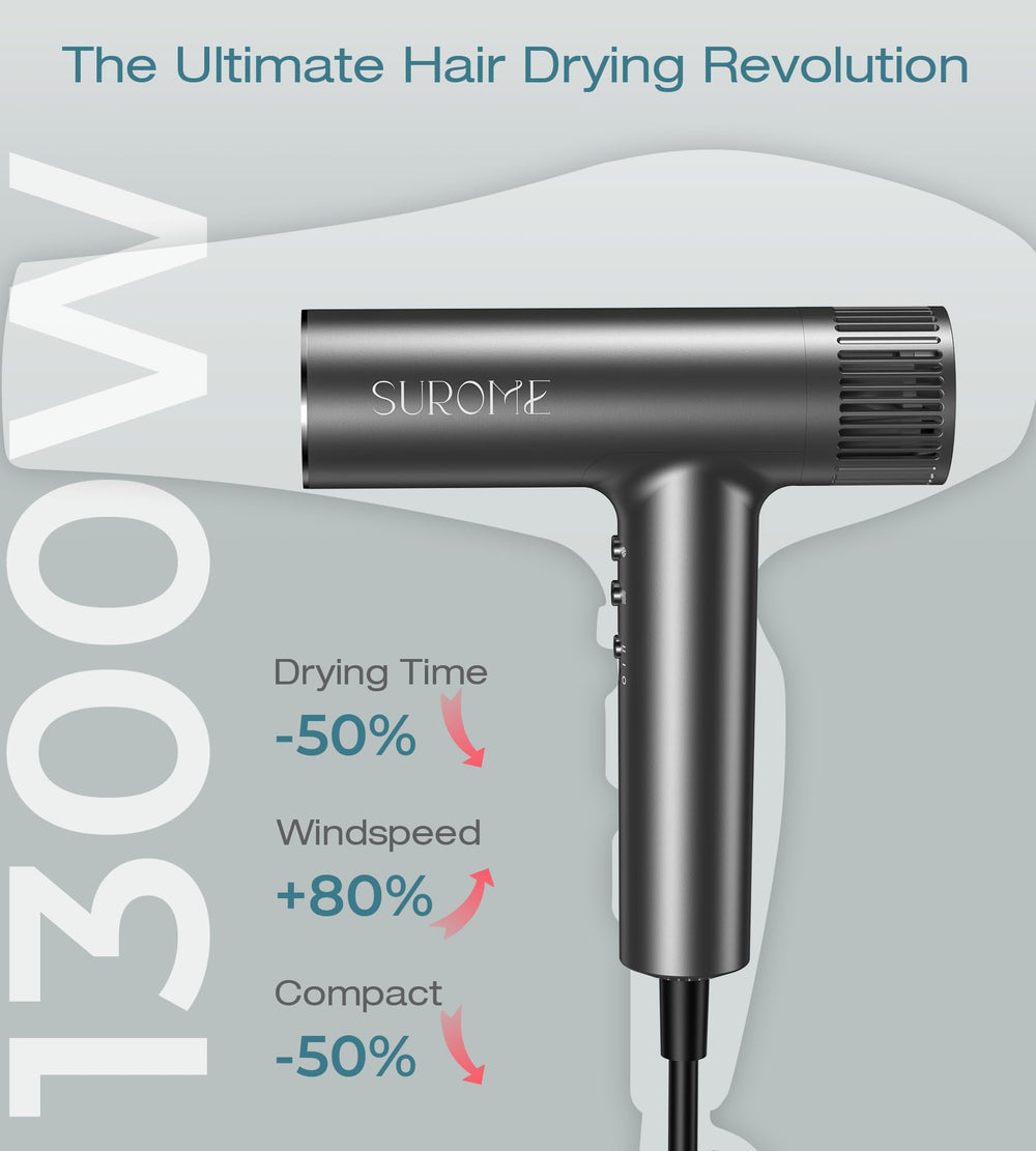 SUROME Diffuser attachment delivers even airflow for defined curls.