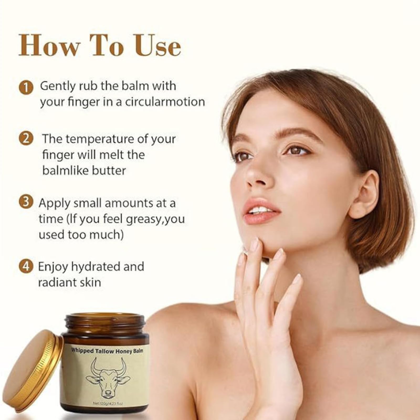 SURORAIN Tallow Honey ingredients image highlights grass-fed tallow and honey benefits.