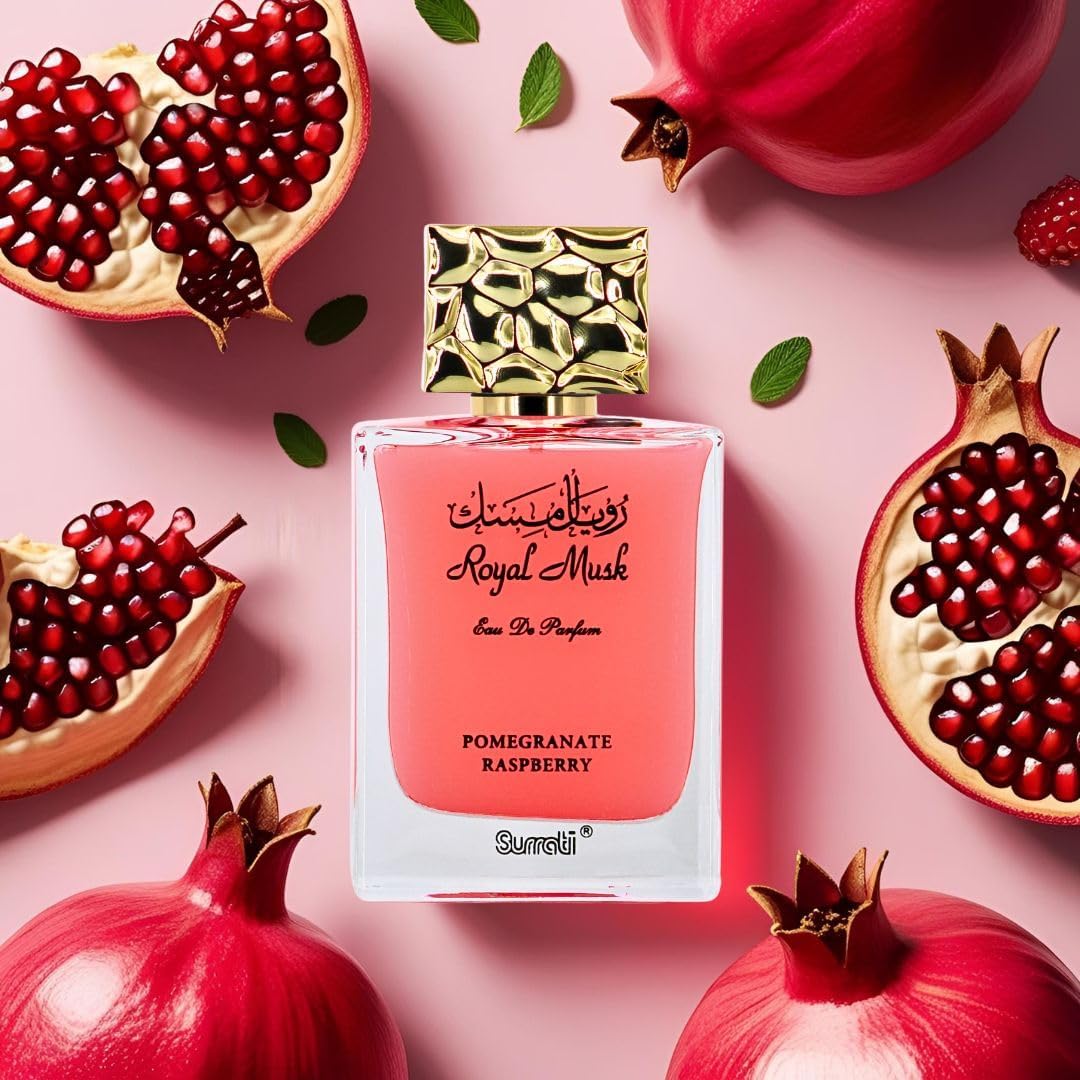 Surrati Royal Musk Pomegranate Raspberry close-up highlighting vibrant fruit notes for everyday wear