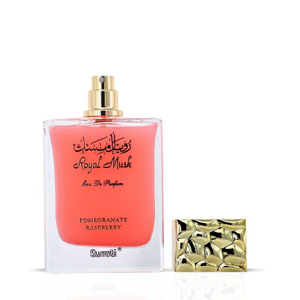 Surrati Royal Musk Pomegranate Raspberry top notes visual featuring pomegranate and pineapple