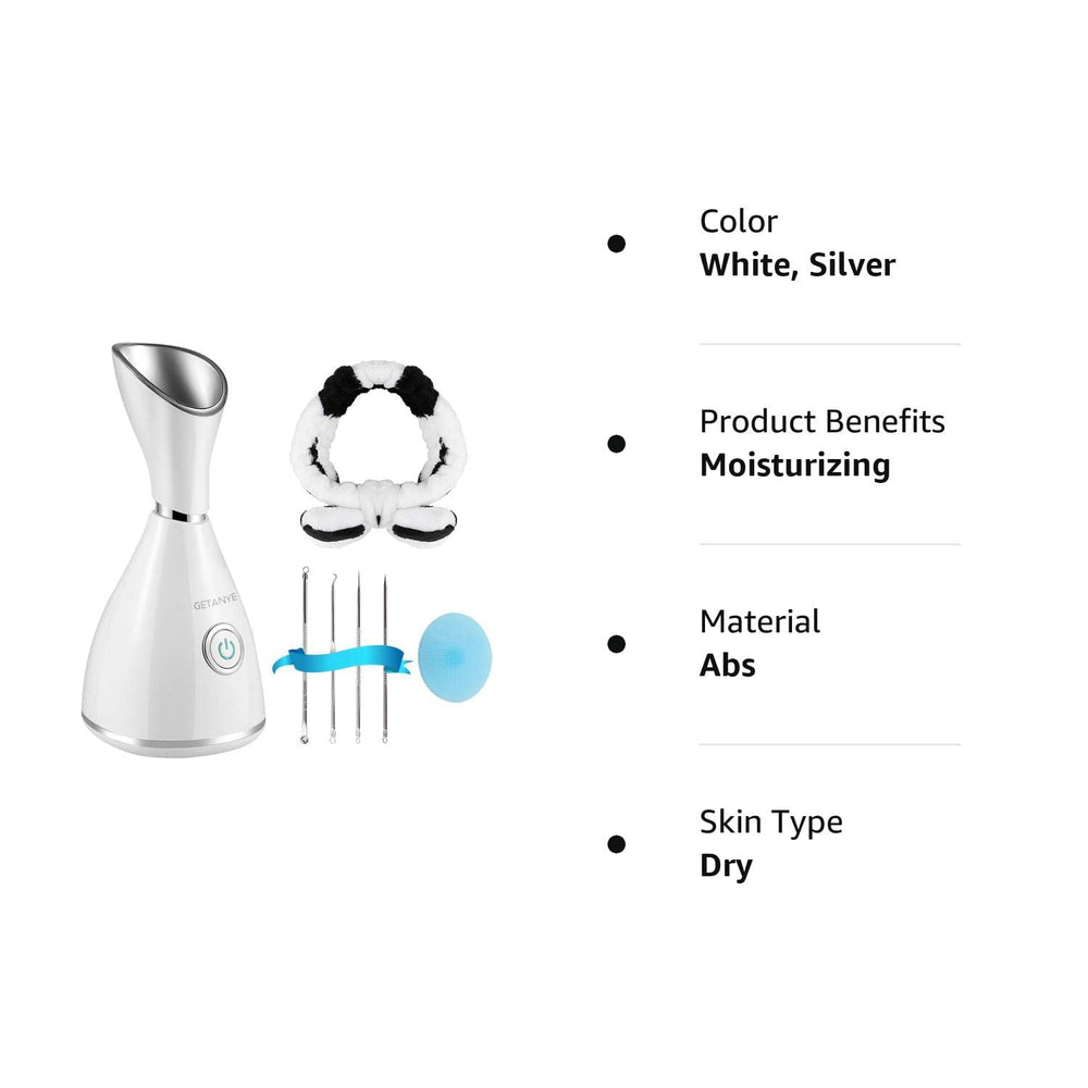 Surwit GETANYE face brush included for gentle cleansing with steam.