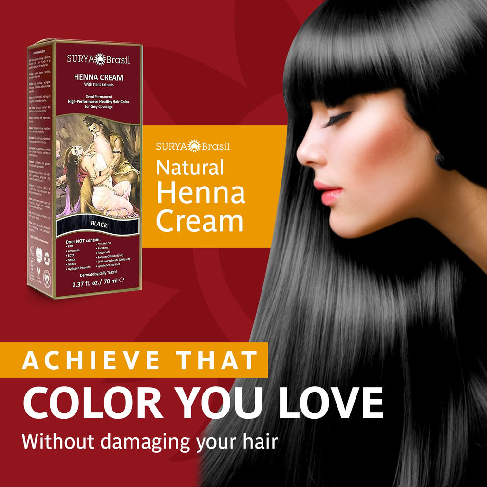 Surya Brasil Henna Cream application demonstrates at-home gray coverage with ease.