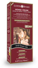 Surya Brasil Henna Cream Black bottle showing color-rich hair tinting option