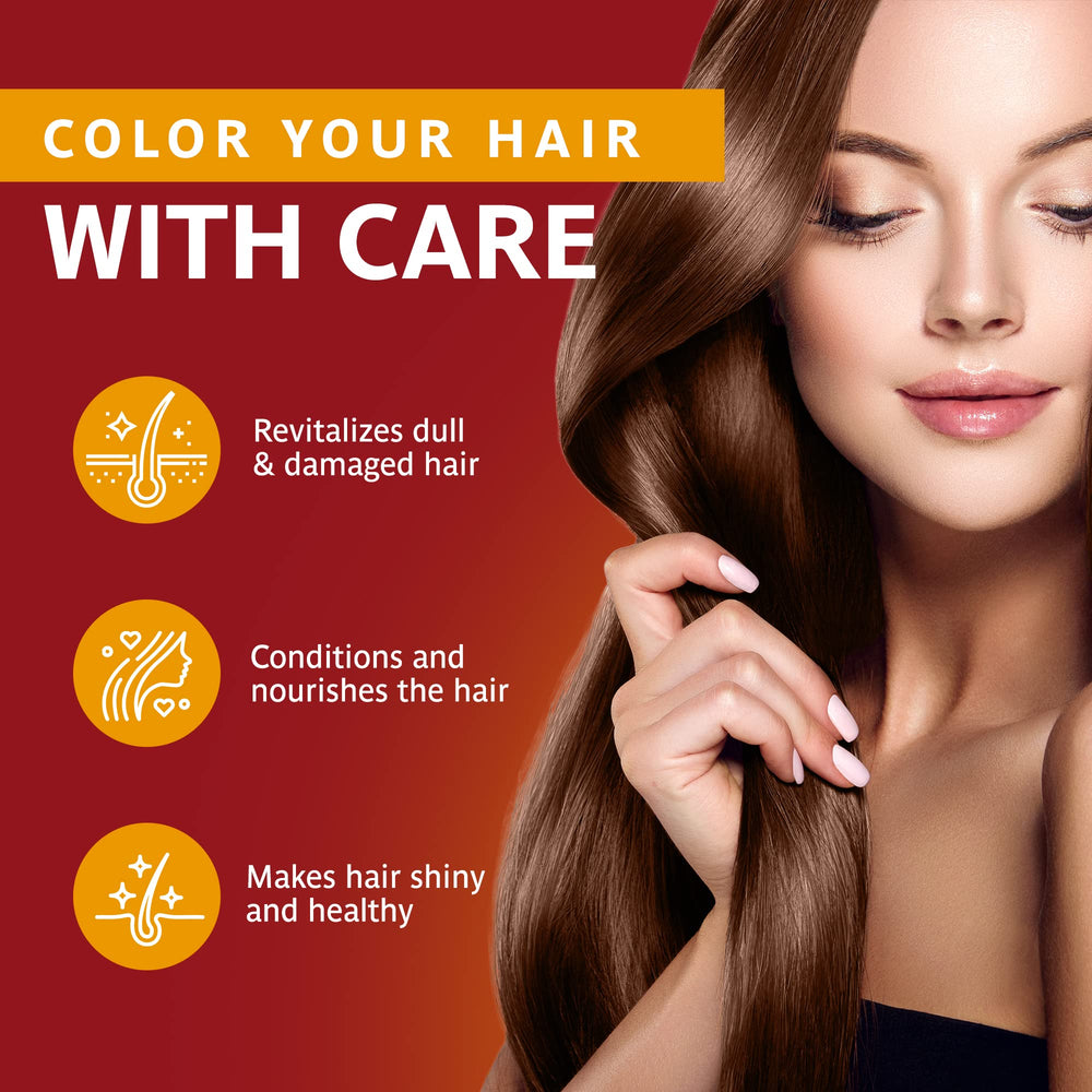 Surya Brasil Henna Cream Chocolate in-use hair color application near scalp and strands.