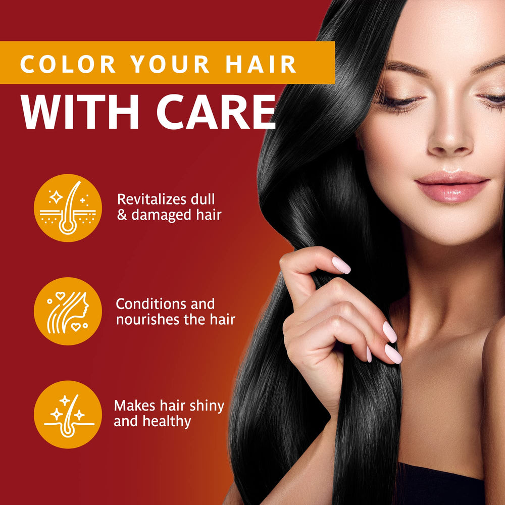 Surya Brasil Henna Cream gray-coverage image shows natural black shade and conditioning.