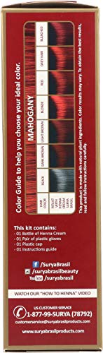 Surya Brasil Henna Cream Mahogany finished color swatch illustrates rich, lasting mahogany tone