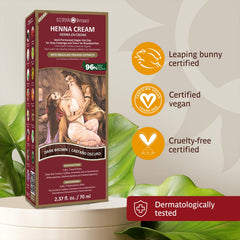 Gloves shown for safe, mess-free hair color application with Surya Brasil Henna.