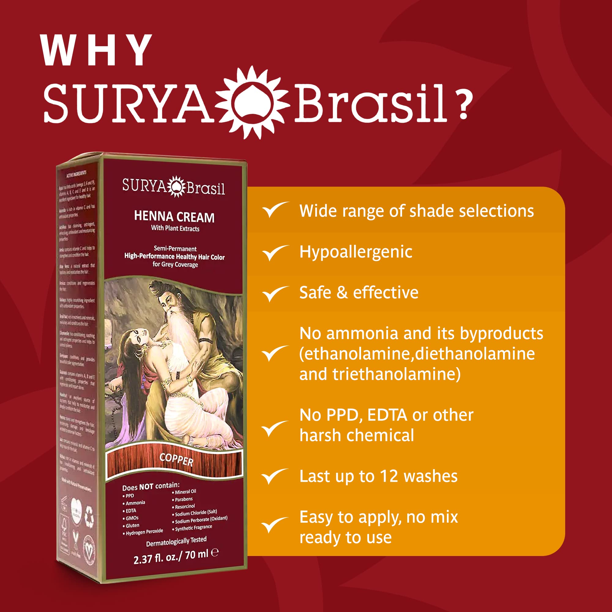 Surya Brasil Henna Cream Copper gloves ready for mess-free color application.