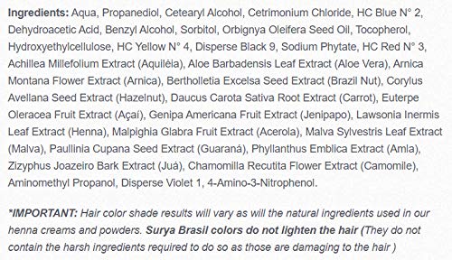 Surya Dark Brown Henna Cream application shows easy at-home color and conditioning.