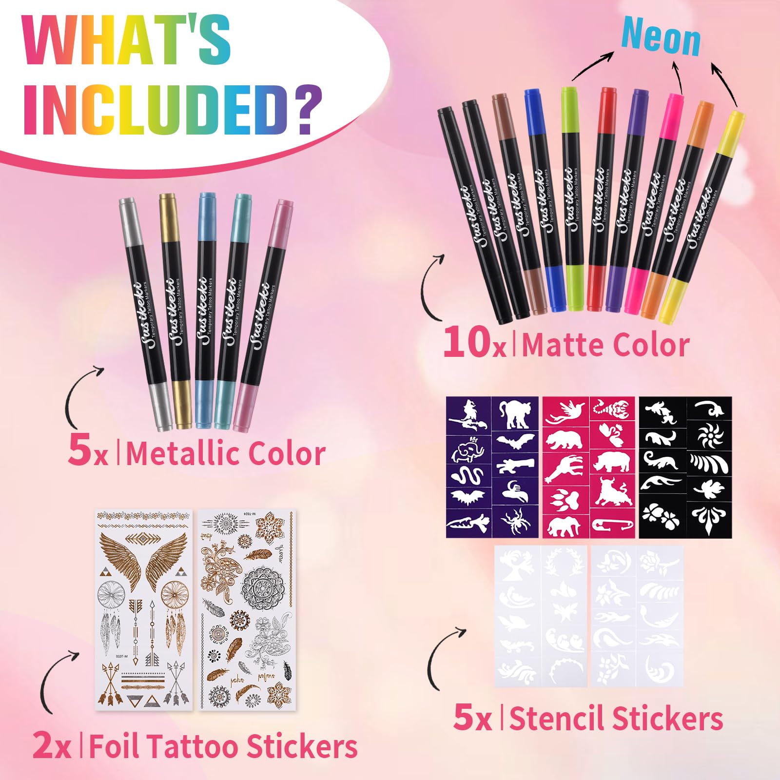 SUSIKEKI 50 stencils provide easy, reusable designs for quick decorating