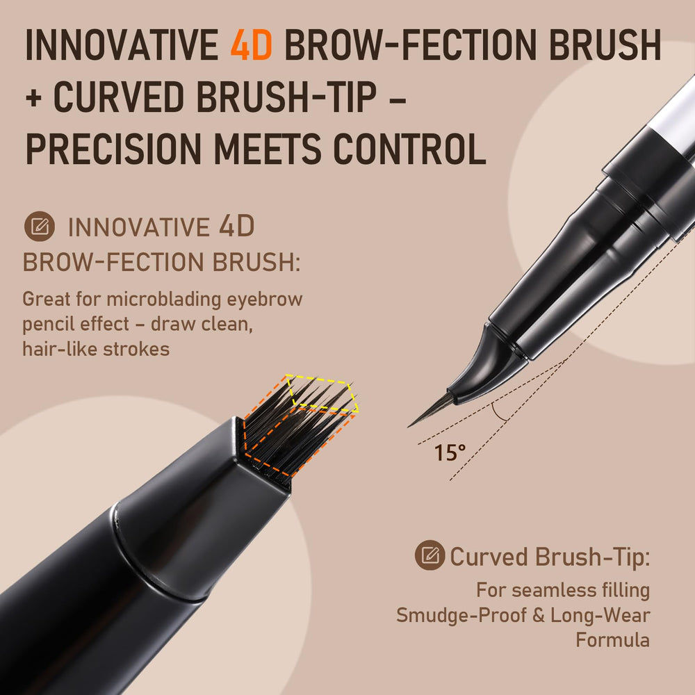 SUSIKEKI dual-ended-pencil 4d-brow-fection-brush creates natural hair-like strokes and volume.