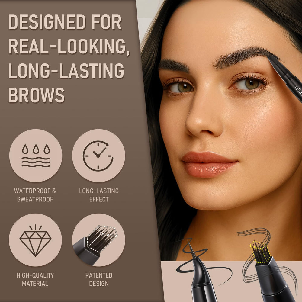 SUSIKEKI dual-ended-pencil shape-fill-strokes versatile for natural or dramatic looks.