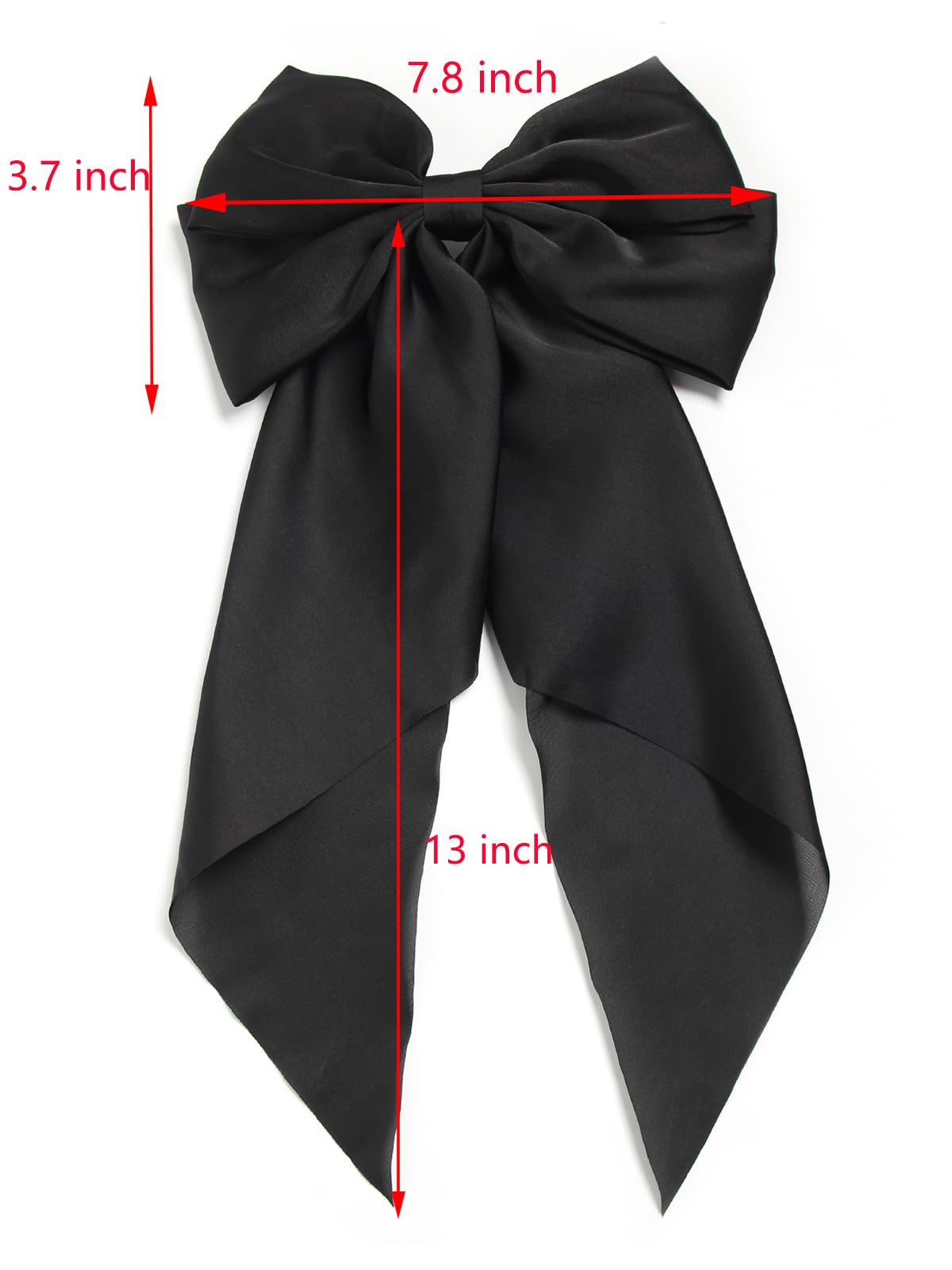 SUSULU black bow hairclip with a large bow for voluminous back styling.