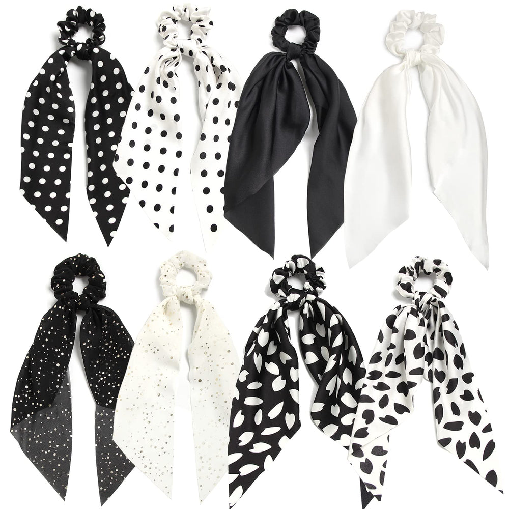 SUSULU hair scarf scrunchie in black provides secure hold for busy mornings.