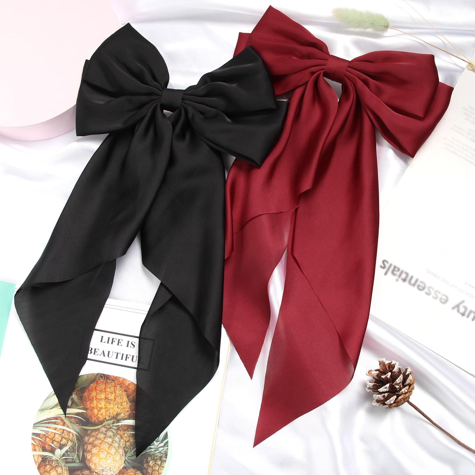 SUSULU long-tail ribbon hairpin adds elegant detail for versatile updos.