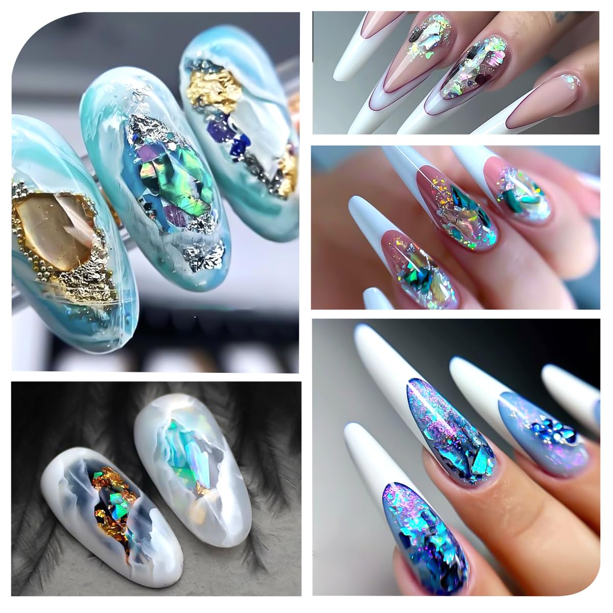 SUTOZMIWE Aurora Shell Glitter Flakes craft-use extend beyond nails to crafts and decor.