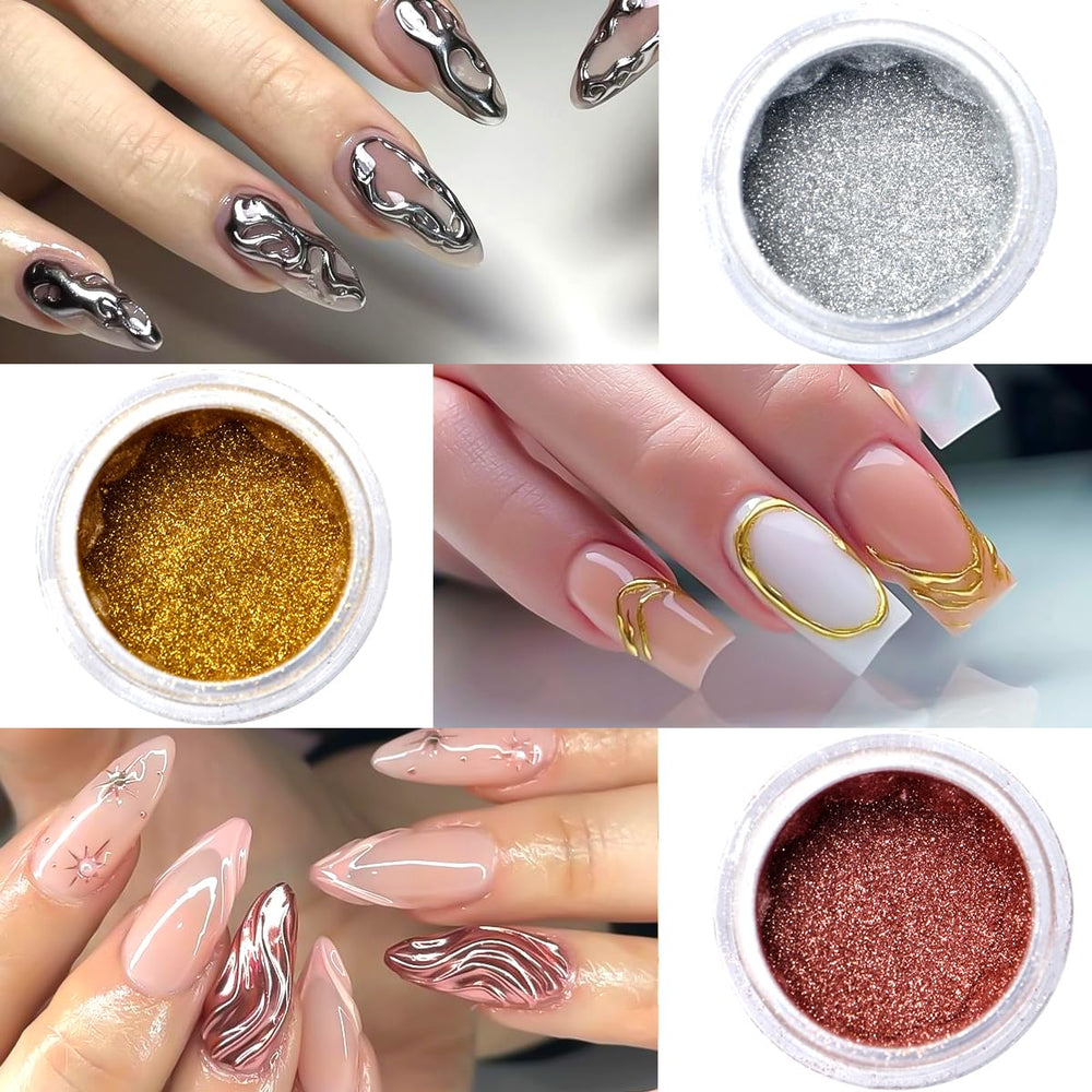 SUTOZMIWE chrome nail powder rose gold adds warm luxe shimmer