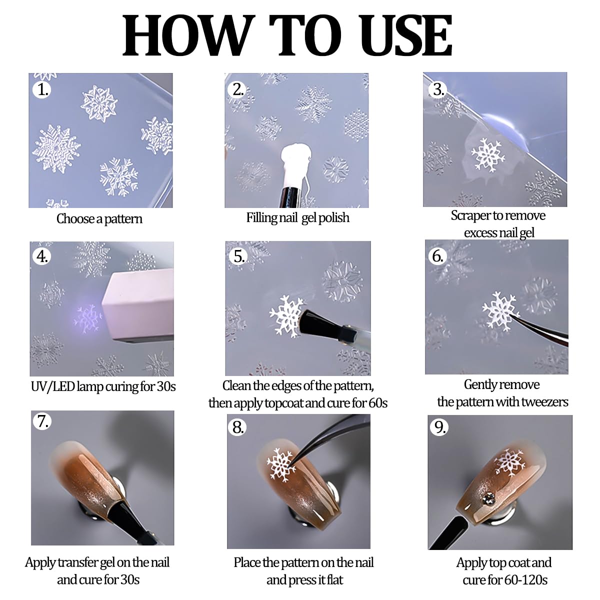 SUTOZMIWE nail art molds Christmas emboss for festive accents