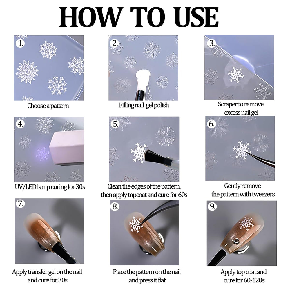 SUTOZMIWE nail art molds Christmas emboss for festive accents